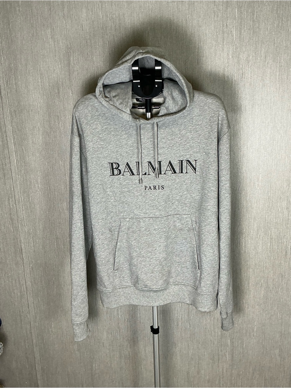 Balmain Paris Men's Grey Logo Hoodie Size 2XL - Picture 16 of 16